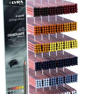 Lyra Graduate Expositor con 432 Lapices de Grafito - Hexagonal - Graduaciones Surtidas - Color Negro