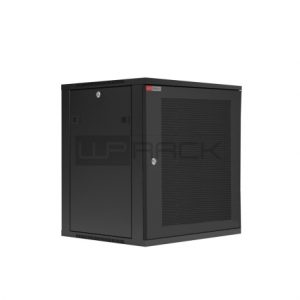 WP RWC-09604-B Armario Mural 9U - Puerta de Acero Perforada - Cerradura de Seguridad - 540x450x445mm - Color Negro