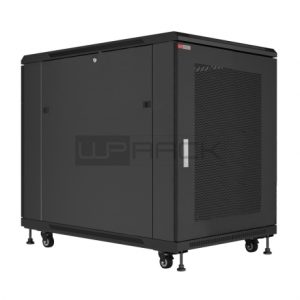 WP RSB-10606-B Armario de Suelo para Redes 10U - Puerta de Acero Perforada - Cerradura de Seguridad - 600x600x594mm - Color Negro