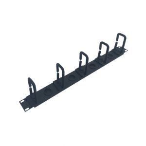 WP Guia 1U Cableado con 5 Anillos - Plastico - sin Tapa - 490x15x55mm - Color Negro