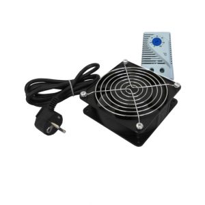WP Ventilador Refrigeracion para Armario de 120mm - 220V - Termostato - 120x120x38mm - Color Negro