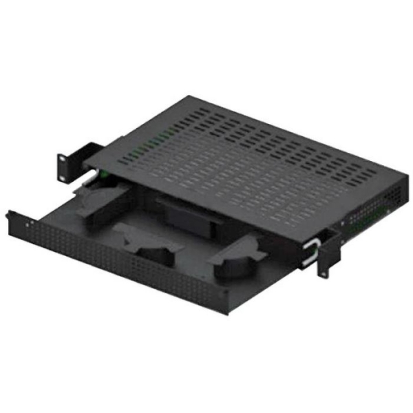 WP Cajon de Fibra Optica para Armario 1U - Metalico - hasta 3m de Cable con 24 Fibras - 550x400x300mm - Color Negro