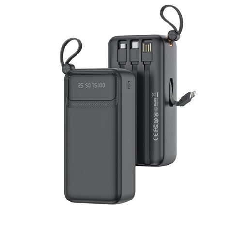 XO PR280 Powerbank 30000mAh - USB-A, USB-C, USB-Micro y Lightning - Pantalla Digital - Color Negro