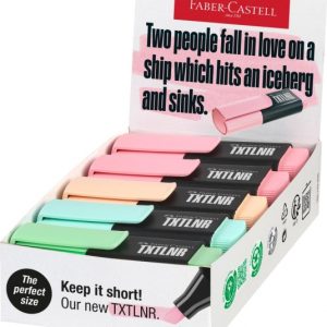 Faber-Castell TXTLNR Caja de 10 Marcadores Fluorescentes - Punta Biselada - Trazo entre 1, 2 y 5 mm - Tinta con Base de Agua - Colores Pastel Surtidos