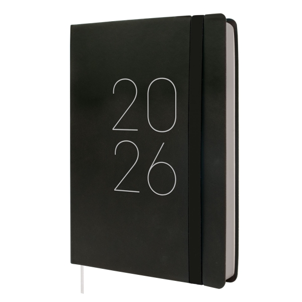 Finocam Flexi Lisa Agenda - Anual 2026 - Tapa Blanda - Formato FA5 - 151x23x214mm - 1 Dia por Pagina - Color Negro