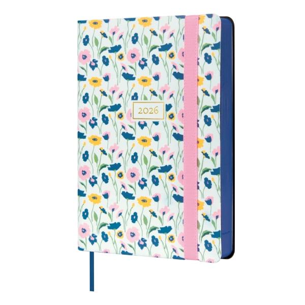 Finocam Flexi Joy Agenda - Anual 2026 - Tapa Blanda - Formato F4 - 120x23x172mm - 1 Dia por Pagina - Tematica de Flores