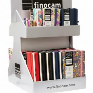 Finocam Minimal Design Expositor Giratorio con 60 Agendas Minimal Surtidas - Anual 2026 - Color Surtidos