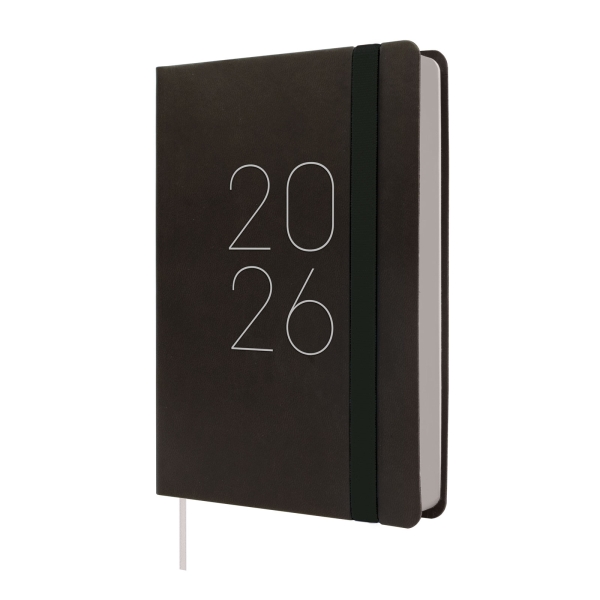 Finocam Flexi Lisa Agenda - Anual 2026 - Tapa Blanda - Formato F4 - 120x23x172mm - 1 Dia por Pagina - Color Negro