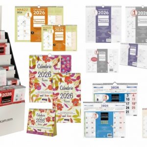 Finocam Expositor de Pie con 169 Calendarios Neutros Surtidos - Anual 2026 - Estructura de Carton - Color Surtidos