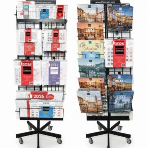 Finocam Pack de 275 Calendarios Surtidos para Expositor de Pie Metalico - Anual 2026 - Color Surtidos