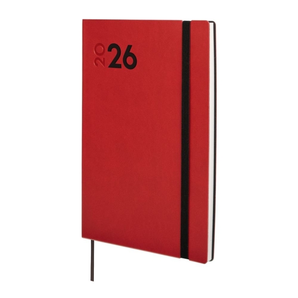 Finocam Dynamic Mara Agenda Profesional - Anual 2026 - Tapa Blanda - Cierre con Goma Elastica - Formato Y10 - 144x11x208mm - Semana Vista Horizontal - Color Rojo