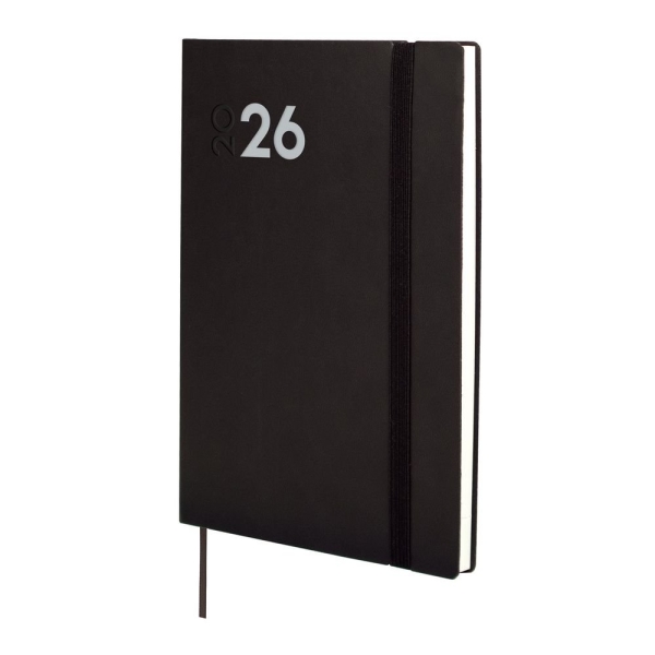 Finocam Dynamic Mara Agenda Profesional - Anual 2026 - Tapa Blanda - Cierre con Goma Elastica - Formato Y10 - 144x11x208mm - Semana Vista Horizontal - Color Negro