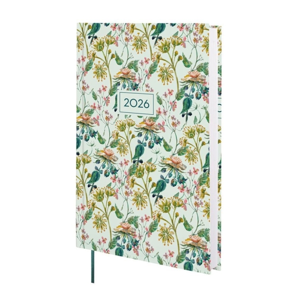 Finocam Dynamic Porto Design Agenda - Anual 2026 - Tapa Dura - Formato Y10 - 145x23x210mm - 1 Dia por Pagina - Tematica de Flores
