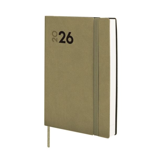 Finocam Dynamic Mara Agenda Profesional - Anual 2026 - Tapa Blanda - Cierre con Goma Elastica - Formato Y4 - 124x22x174mm - 1 Dia por Pagina - Color Verde