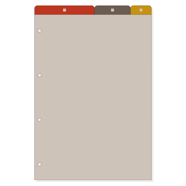 Finocam R4062 Separadores Superiores para Agendas Open - 5 Solapas - Formato A4 - 210x2x307mm - PVC - Color Marron
