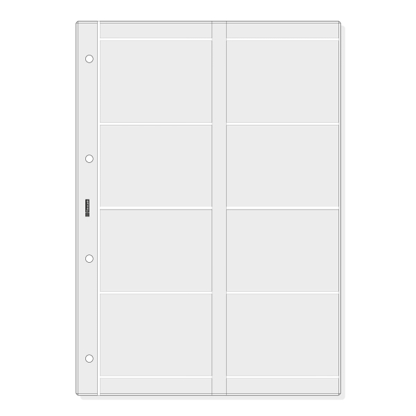 Finocam R4066 Pack de 6 Fundas Portatarjetas para Agendas Open - Formato A4 - 210x2x297mm - PVC - Color Gris Claro