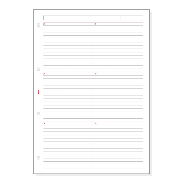 Finocam R4044 Recambio para Agendas Open - Lineas Guia Horizontales - Formato A4 - 210x5x297mm - Color Blanco