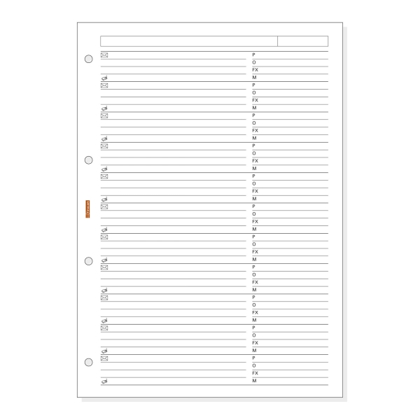 Finocam R4052 Recambio Telefonico para Agendas Open - Formato A4 - 210x5x297mm - Color Blanco