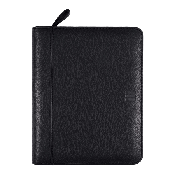 Finocam Open Piel Andrea Agenda Organizador en Catalan - Anual 2026 - Cierre de Cremallera - Formato 1000 - 224x45x270mm - Semana Vista en Vertical - Color Negro