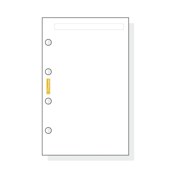 Finocam C142 Notas de Recambio para Agendas Classic - Liso - Formato 601 - 56x89x5mm - Color Blanco