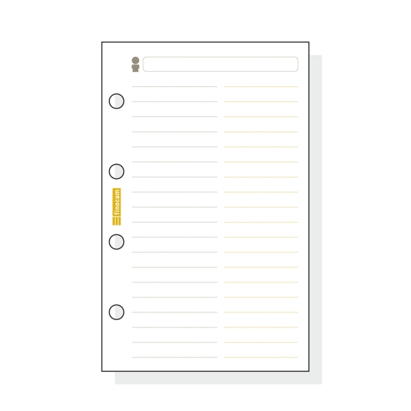 Finocam C154 Recambio Telefonico para Agendas Classic - Formato 601 - 56x89x5mm - Color Blanco