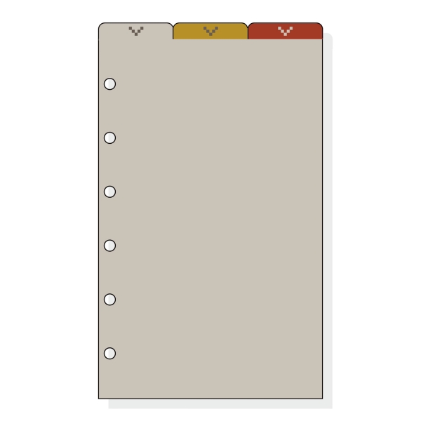 Finocam C362 Separadores Superiores para Agendas Classic - 3 Solapas - Formato 603 - 79x137x2mm - PVC - Color Marron