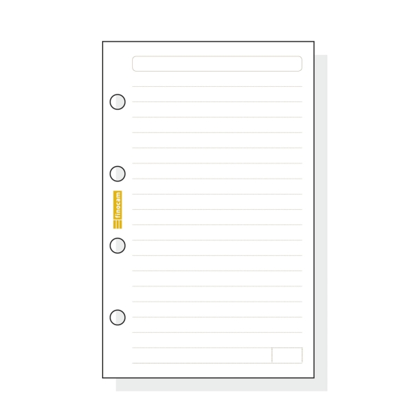 Finocam C141 Recambio para Agendas Classic - Lineas Guia - Formato 601 - 56x89x5mm - Color Blanco