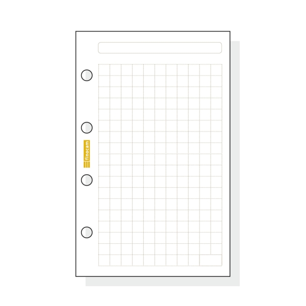 Finocam C140 Recambio para Agendas Classic - Cuadriculado - Formato 601 - 56x89x5mm - Color Blanco