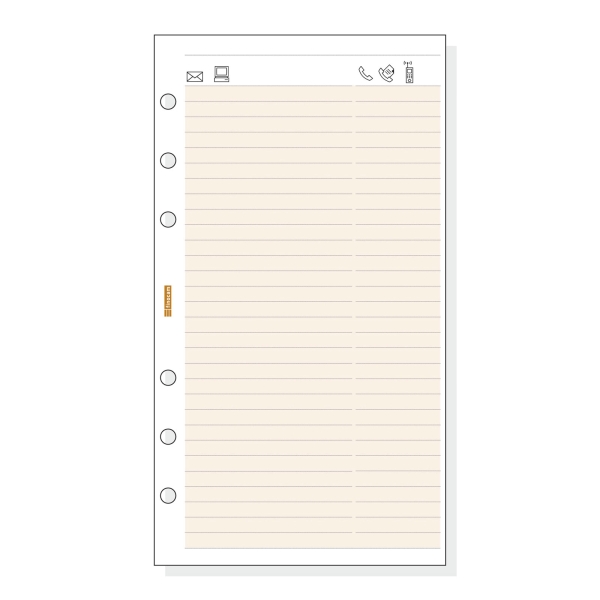 Finocam C952 Recambio Telefonico para Agendas Classic - Formato 609 - 94x171x5mm - Color Crema