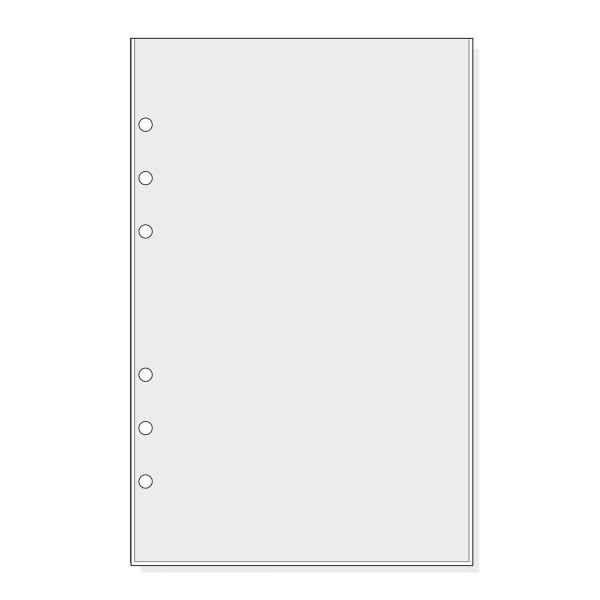 Finocam R565 Pack de 6 Fundas para Agendas Open - Transparentes - Formato 500 - 120x2x182mm - PVC - Color Gris Claro