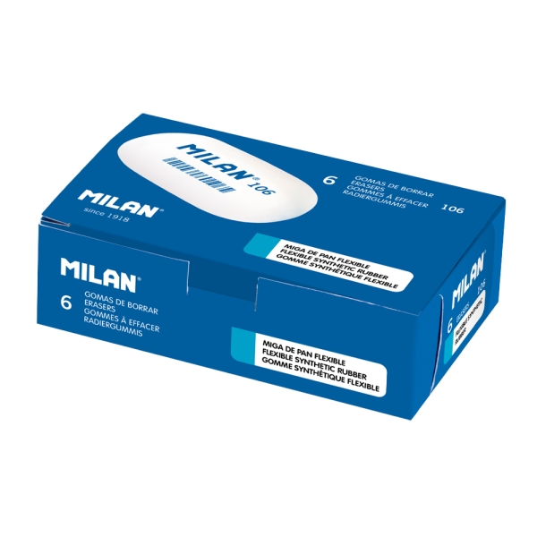 Milan Oval 106 Gomas de Borrar - Miga de Pan - Caucho Sintetico - Color Blanco
