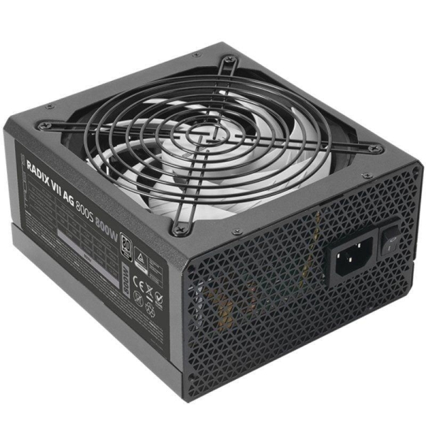 Tacens Radix VII AG 800S Fuente de Alimentacion 800W ATX - PFC Activo - Ventilador 140mm de 12dB - 80 Plus Silver - Cableado Modular - 160x150x85mm - Color Negro