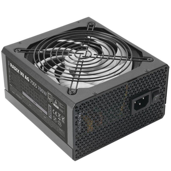Tacens Radix VII AG 700S Fuente de Alimentacion 700W ATX - PFC Activo - Ventilador 140mm de 12dB - 80 Plus Silver - Cableado Modular - 160x150x85mm - Color Negro