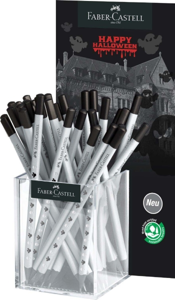 Faber-Castell Expositor con 36 Lapices de Grafito HB Diseño Halloween - Mina Resistente a la Rotura - Cuerpo Decorado con Calaveras y Fantasmas 1 Faber-Castell Expositor con 36 Lapices de Grafito HB Diseño Halloween - Mina Resistente a la Rotura - Cuerpo Decorado con Calaveras y Fantasmas