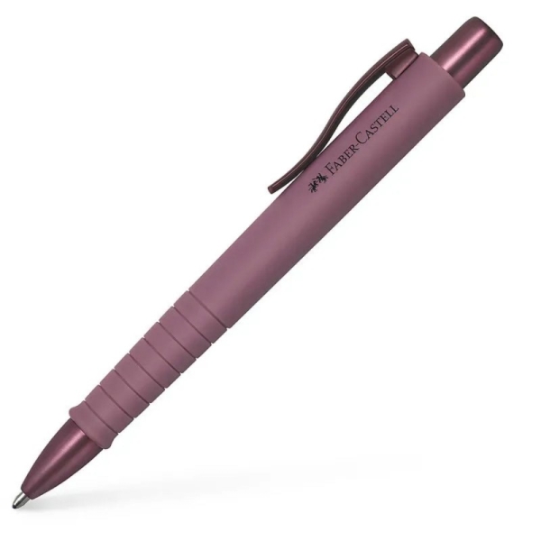 Faber-Castell Poly Ball Urban Limited Edition Boligrafo Retractil XB - Forma Triangular Ergonomica - Suave al Tacto - Color Burdeos