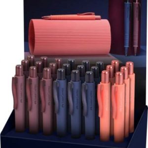 Faber-Castell Poly Ball Urban Limited Edition Expositor con 24 Boligrafos Retractiles XB - Forma Triangular Ergonomica - Suave al Tacto - Colores Surtidos