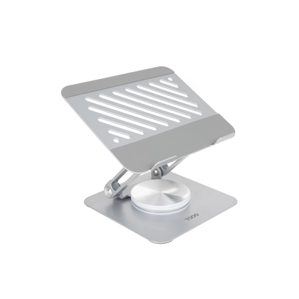 Tooq Soporte para Portatil hasta 13" - Rotacion 360 - Plegable y Portatil - Color Plata