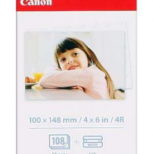 Canon KP-108IN Pack de Tinta Original y 108 Hojas Papel Fotografico, 100x148 mm - 3115B001